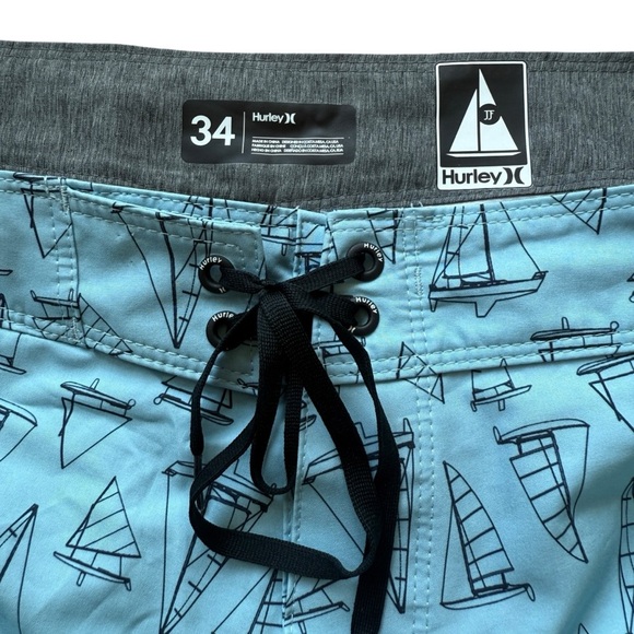 Hurley Men's Phantom JJF Maritime Boardshorts Size 34 Blue Surf Swim Trunks - Picture 4 of 7